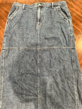 Madewell Denim Maxi Skirt in Faded Blue